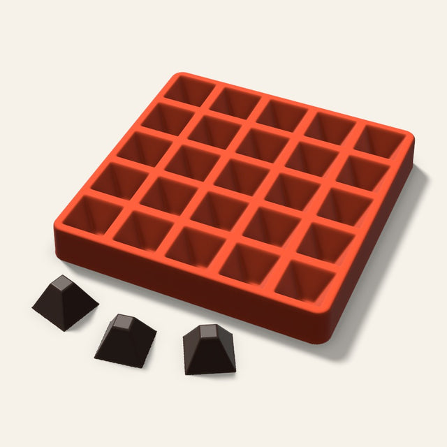 Flat Top Pyramid Chocolate Mold, 1.5 Inch, 25 Cavity, 3D render