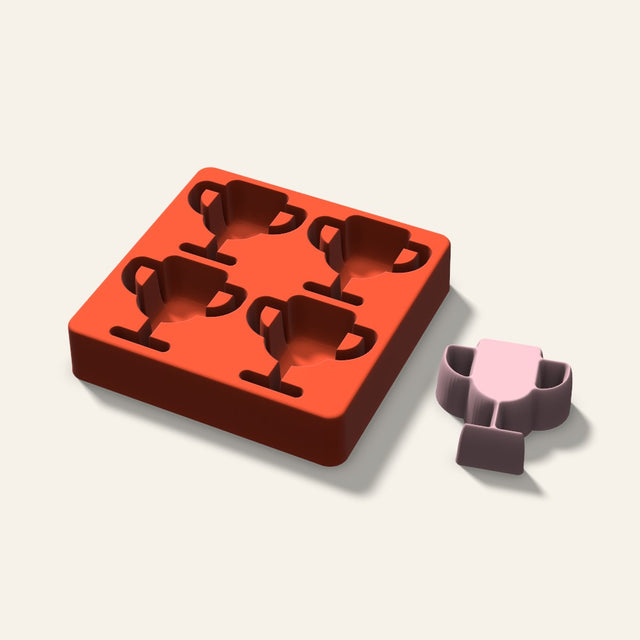Trophy Soap Mold, 2.5 Inch, 4 Cavity, 3D render