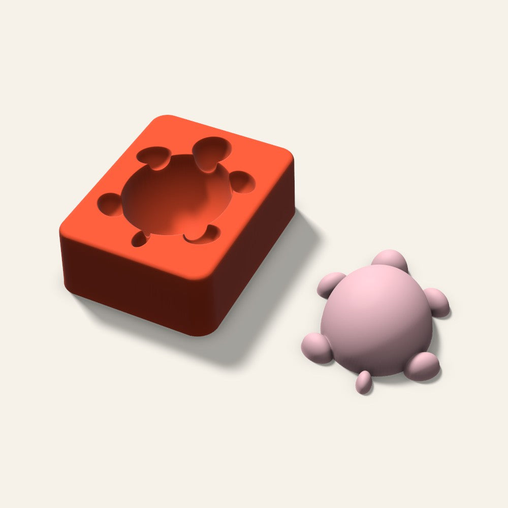 Turtle Soap Mold, 3 Inch, 3D render