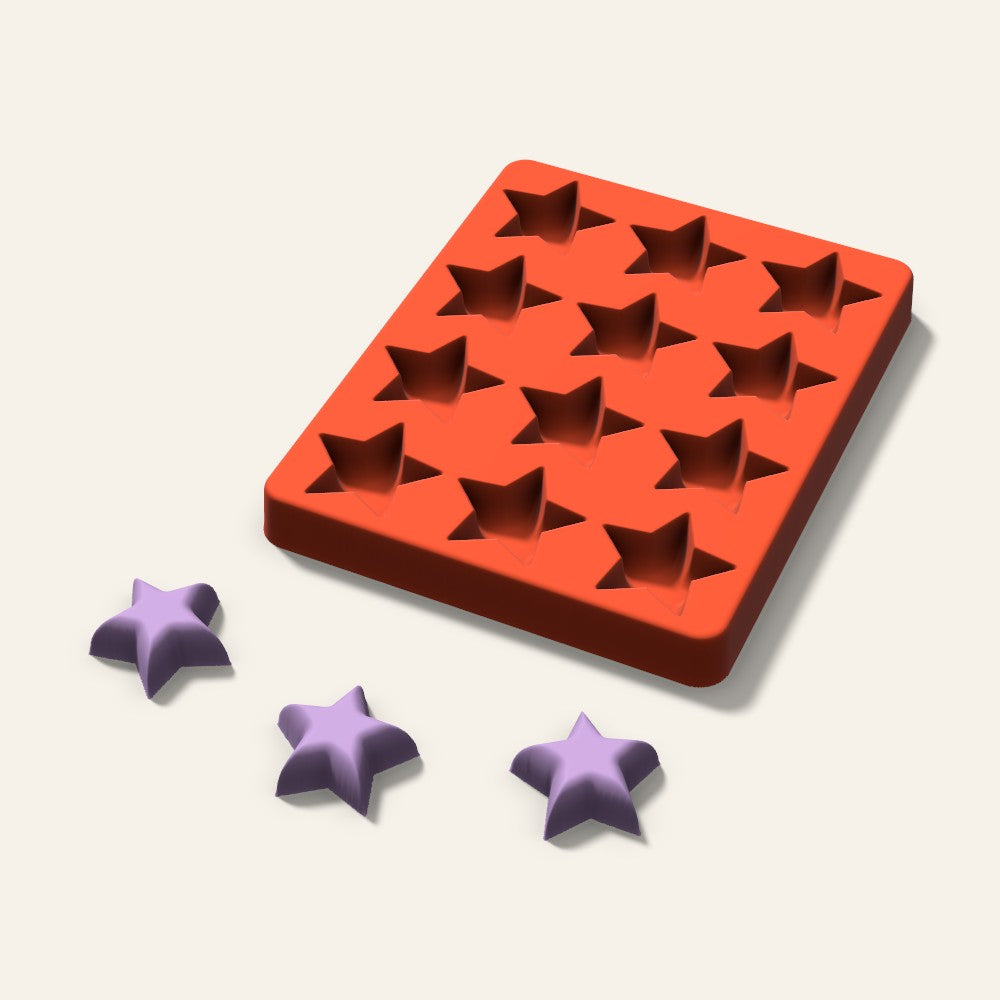 Star Wax Melt Mold, 1.5 Inch, 12 Cavity, 3D render