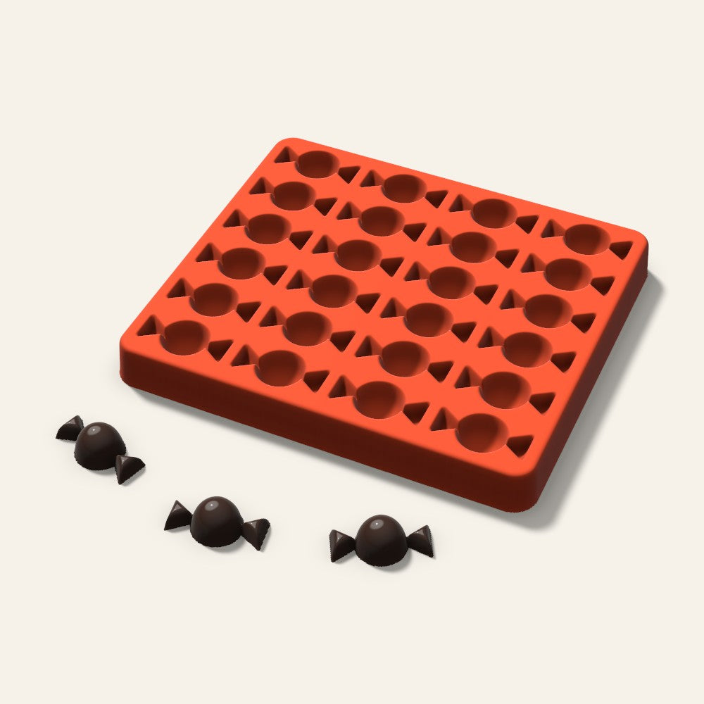 Wrapped Candy Candy Mold, 1.25 Inch, 24 Cavity, 3D render