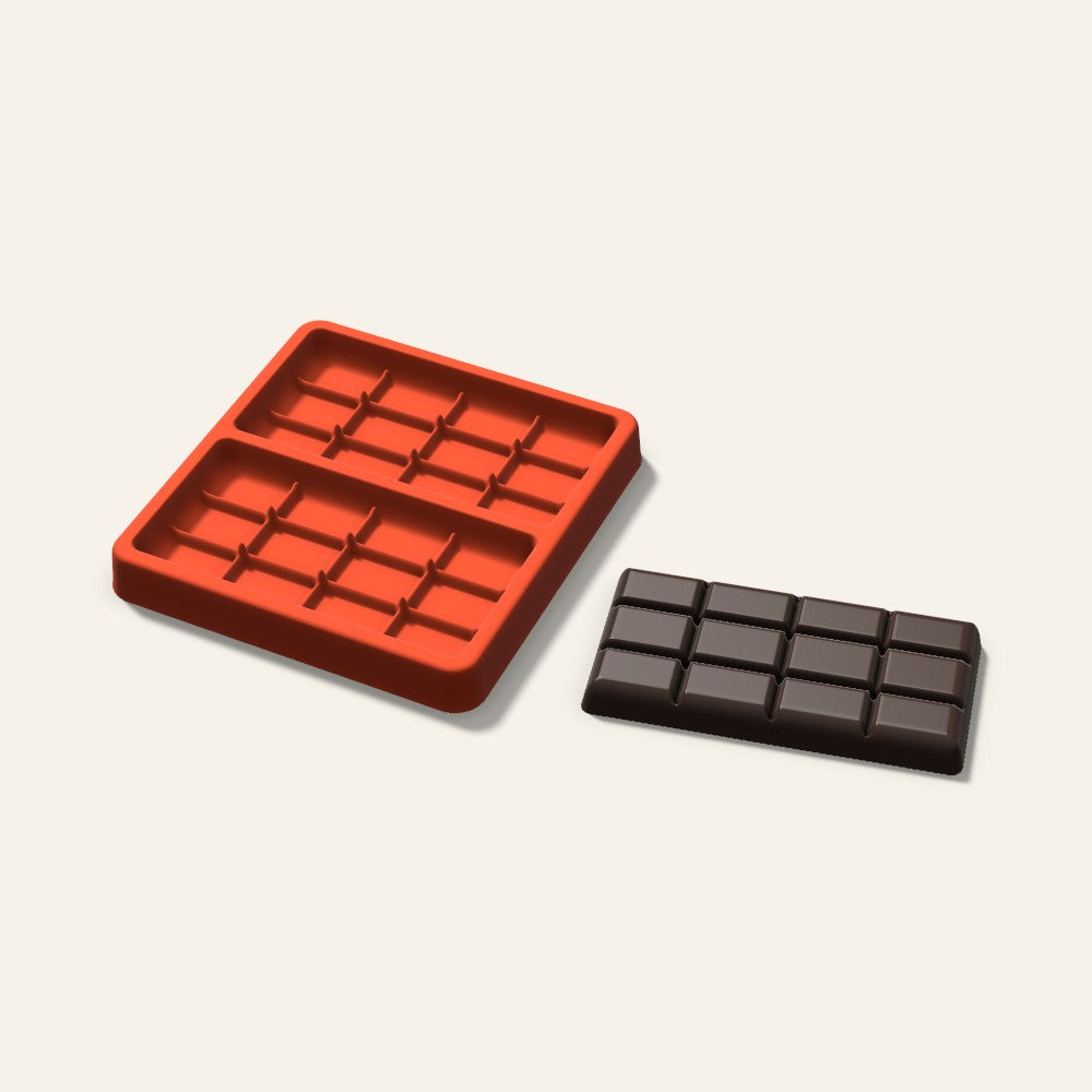 Break-Apart Chocolate Bar Mold, 4 Inch, 2 Cavity, 3D render