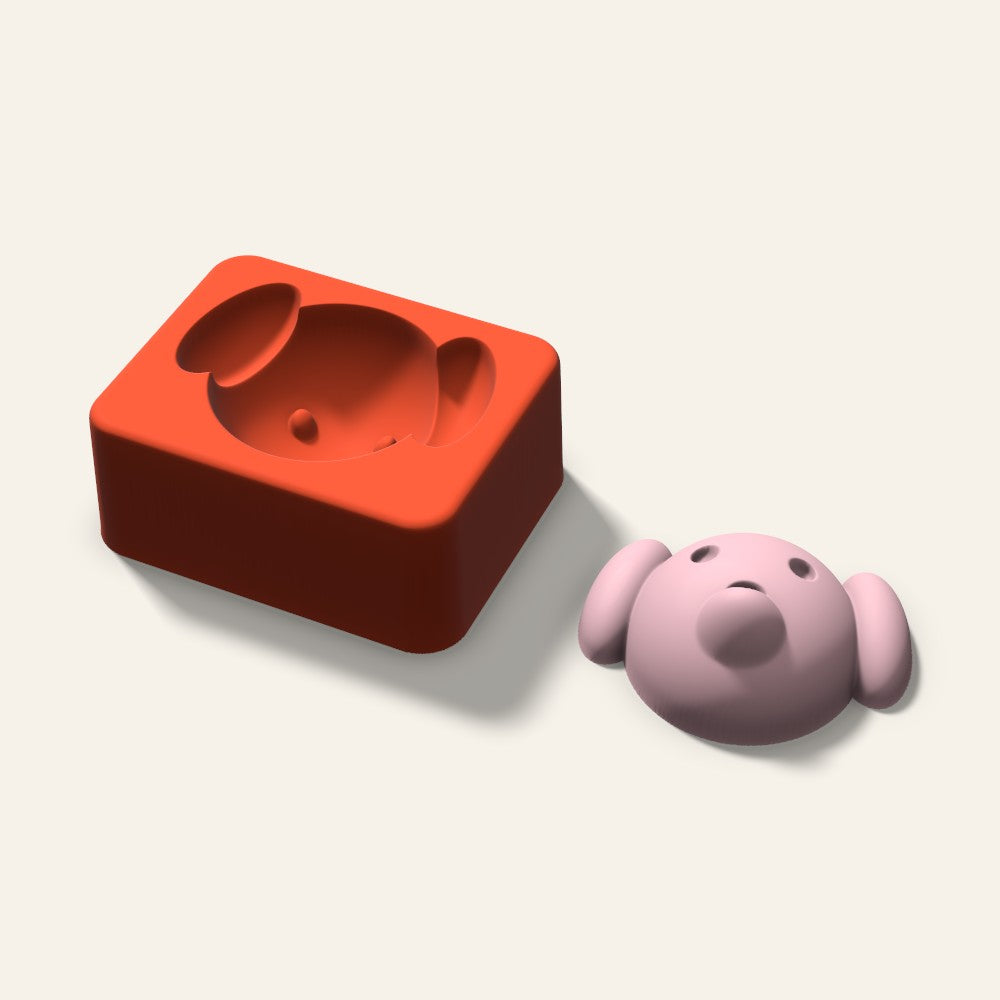 Dog Soap Mold, 3 Inch, 3D render