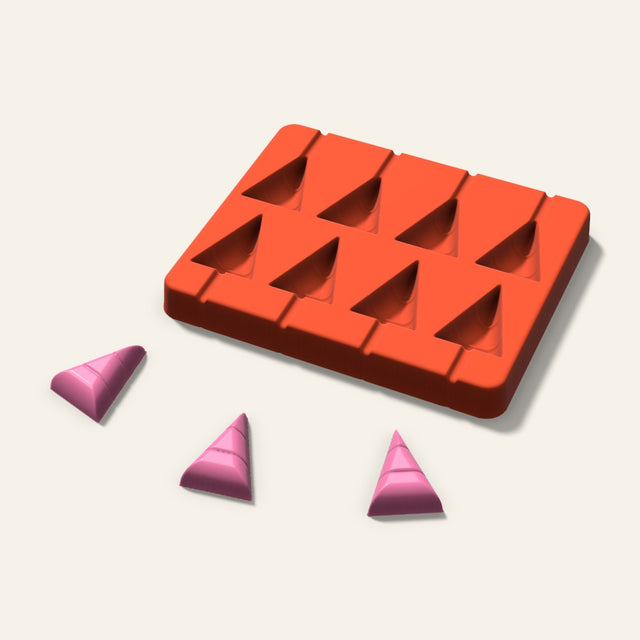 Candy Corn Lollipop Mold, 1.5 Inch, 8 Cavity, 3D render