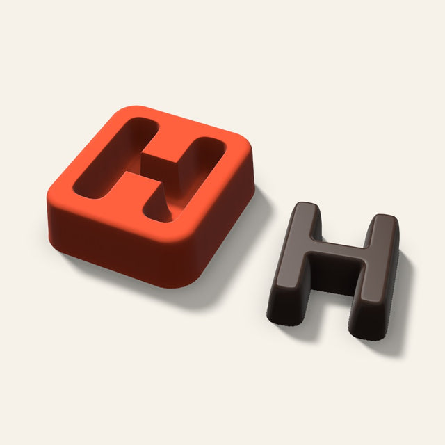 Letter H Mold, 1.5 Inch, 3D render