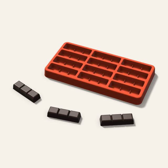 Mini Chocolate Bar Mold, 2 Inch, 12 Cavity, 3D render