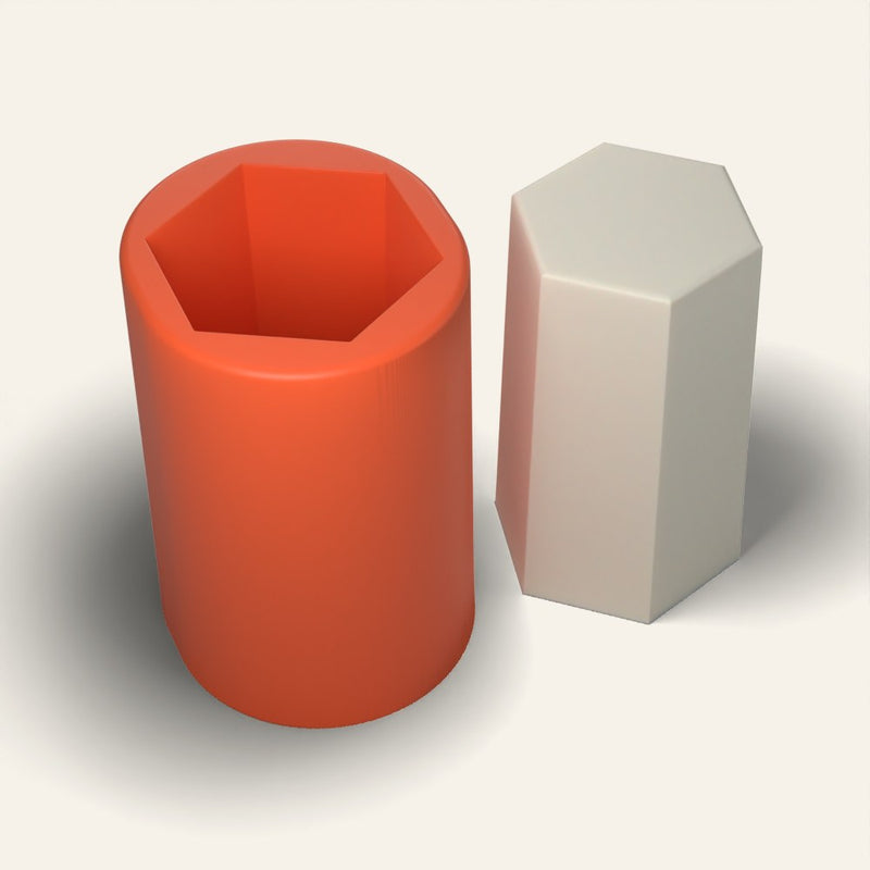 Hexagon Pillar Candle Mold, 2.5 x 4 Inch