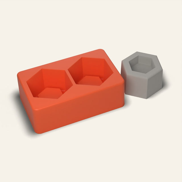 Hexagon Tealight Holder Mold, 2 Cavity, 3D render