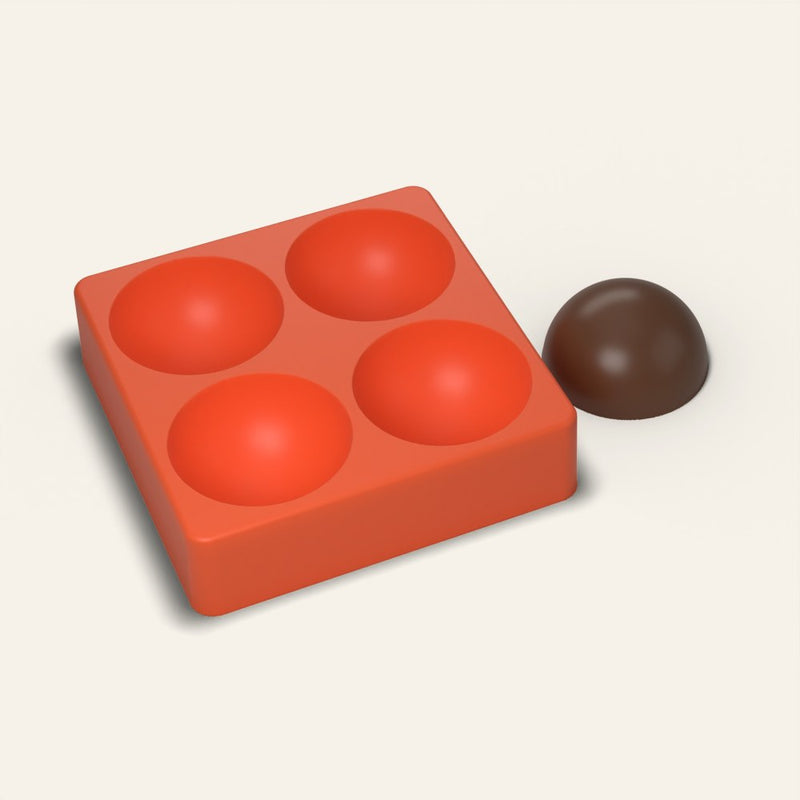 Hot Cocoa Bomb Mold, 2.5 Inch Half Sphere, 4 Cavity