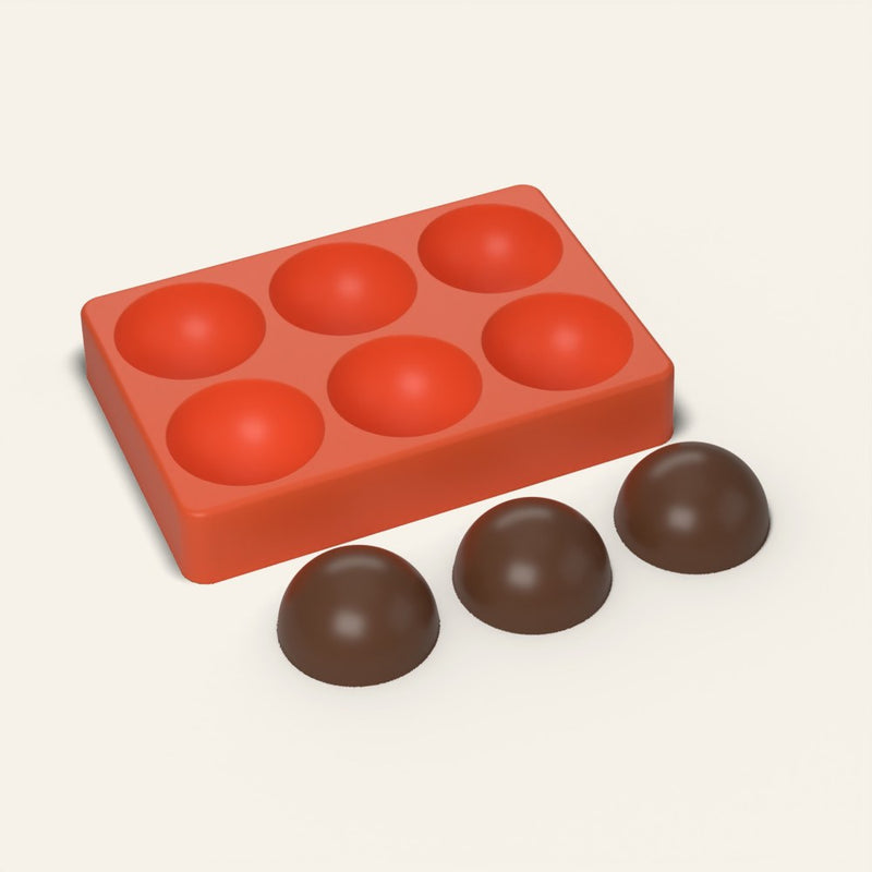 Hot Cocoa Bomb Mold, 2 Inch Half Sphere, 6 Cavity