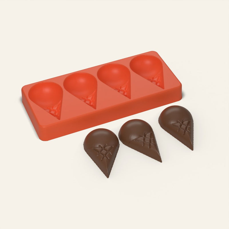 Ice Cream Cone Cakesicle Mold, 4 Cavity