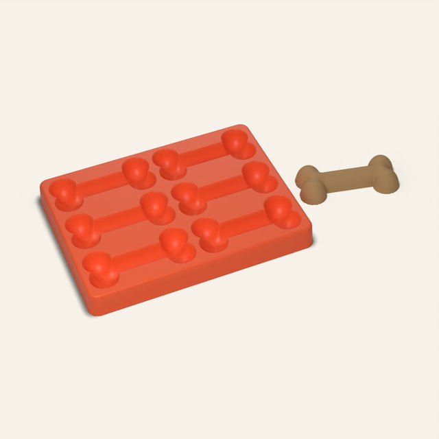 Large Dog Bone Mold, 6 Cavity, 3D render