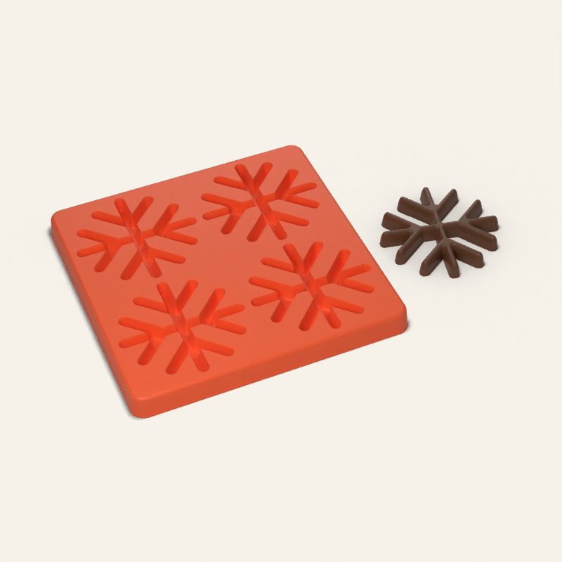 Large Snowflake Mold, 4 Cavity