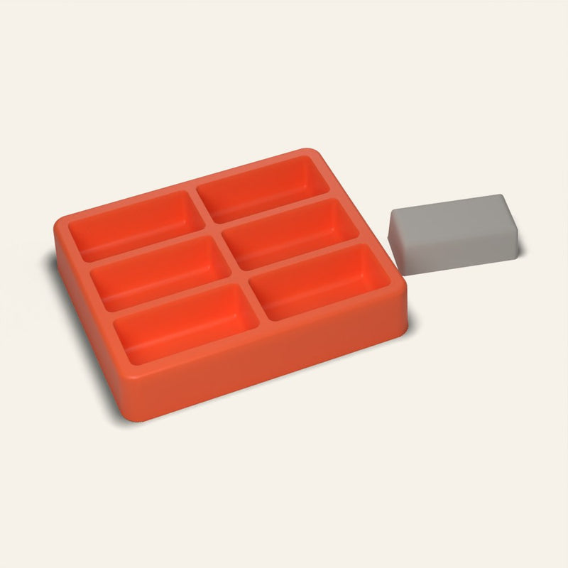 Mini Concrete Brick Mold, 6 Cavity