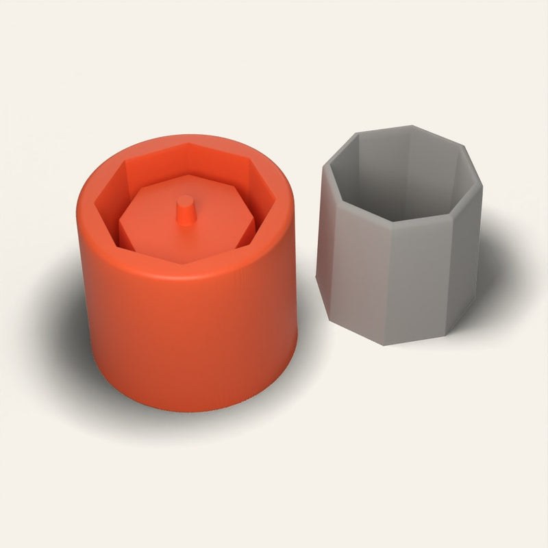 Octagon Concrete Planter Mold, 2.5 Inch
