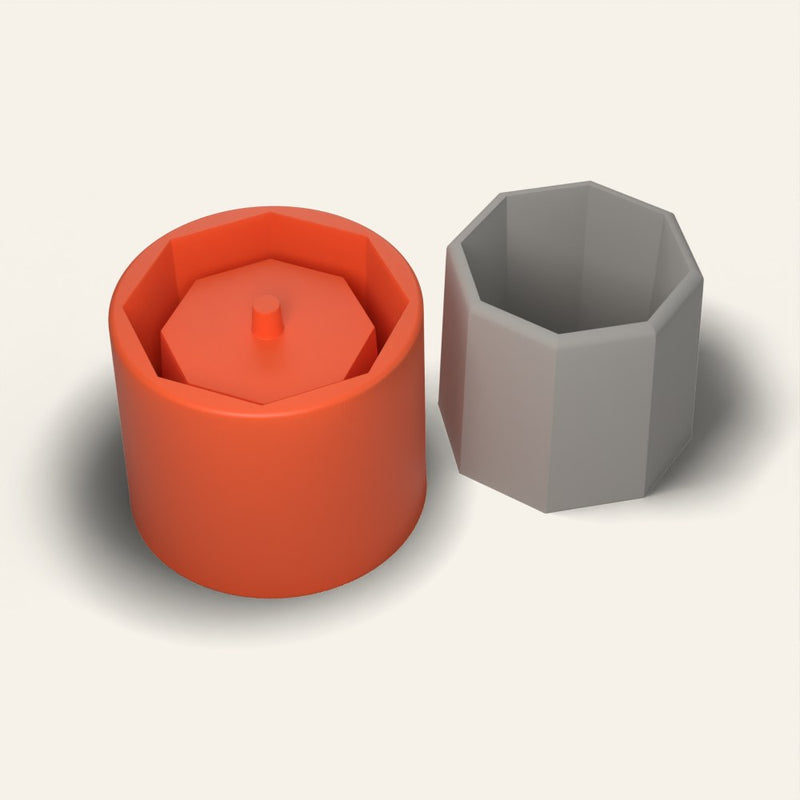 Octagon Concrete Planter Mold, 4 Inch