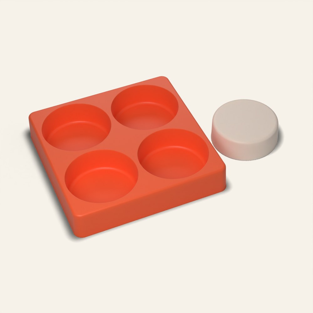 Round Soap Mold, 4 Cavity, 3D render