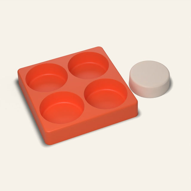 Round Soap Mold, 4 Cavity, 3D render