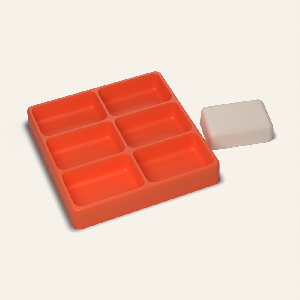 Soap Bar Mold, Rectangle, 6 Cavity, 3D render