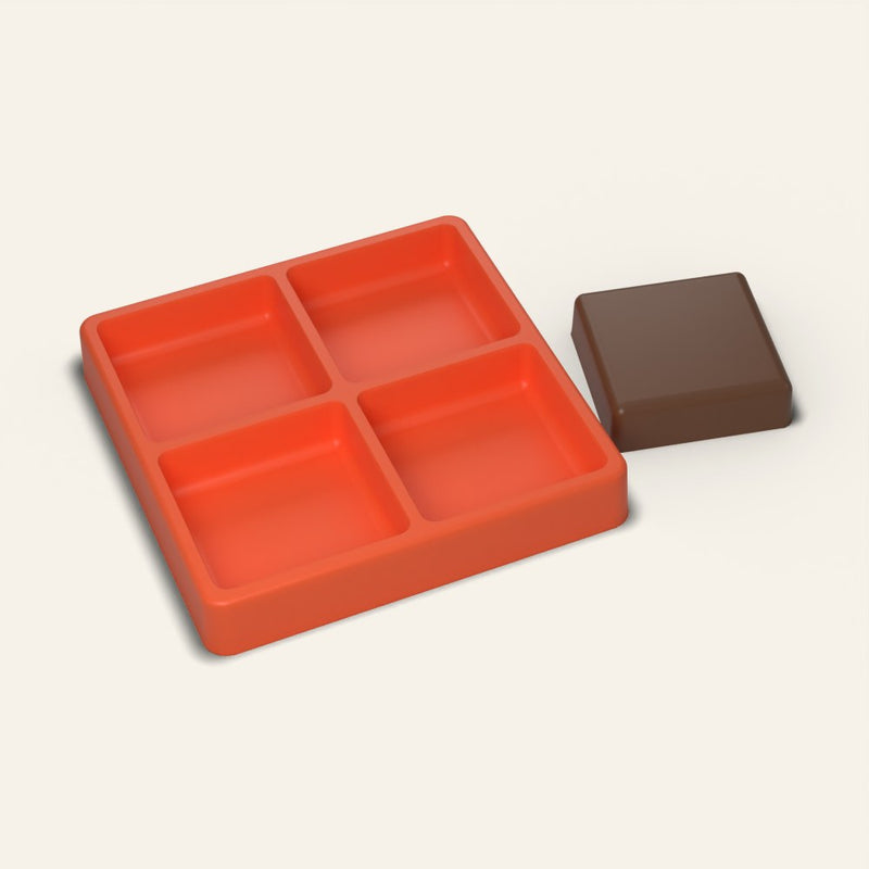 Square Cake Pop Mold, 2.7 Inch, 4 Cavity