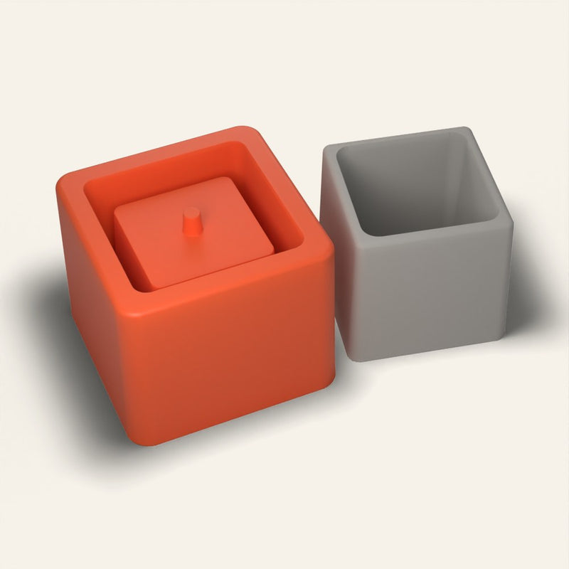 Square Concrete Planter Mold, 2.5 Inch