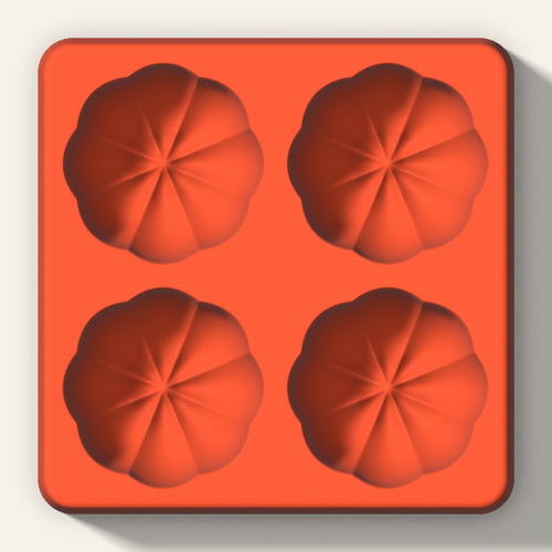 3D Pumpkin Cake Mold, 2 Inch, 4 Cavity, top view
