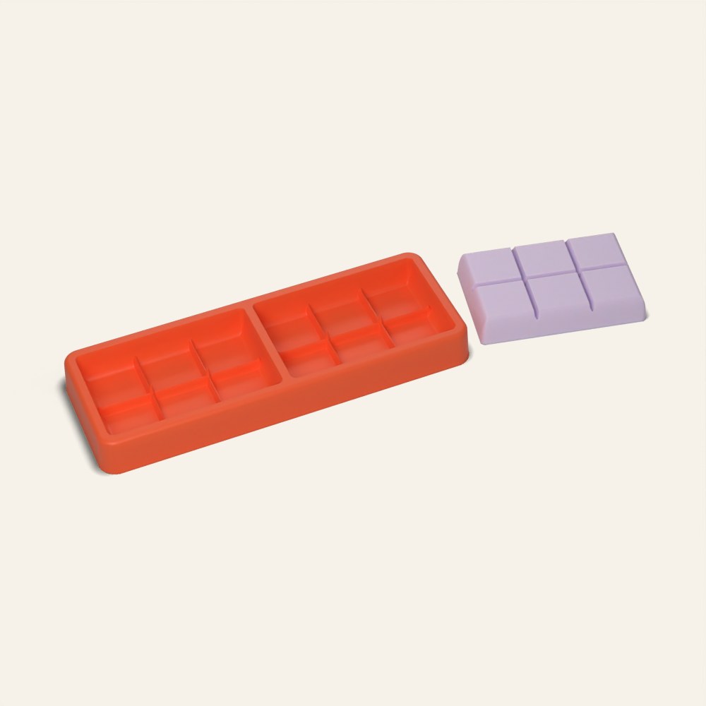 Wax Melt Snap Bar Mold, 6 Cube, 2 Cavity, 3D render